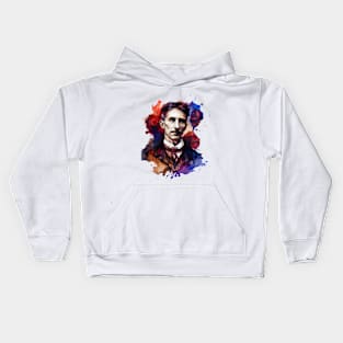 NIKOLA TESLA WATER COLOR PORTRAIT Kids Hoodie